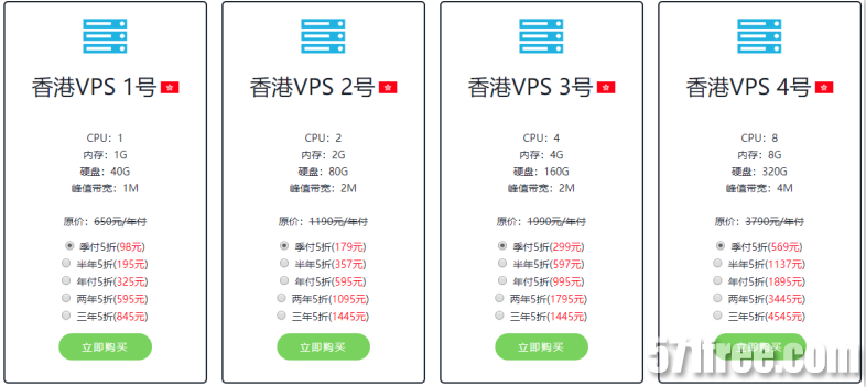 老薛主机香港VPS5折优惠，1H1G香港VPS最低325/年
